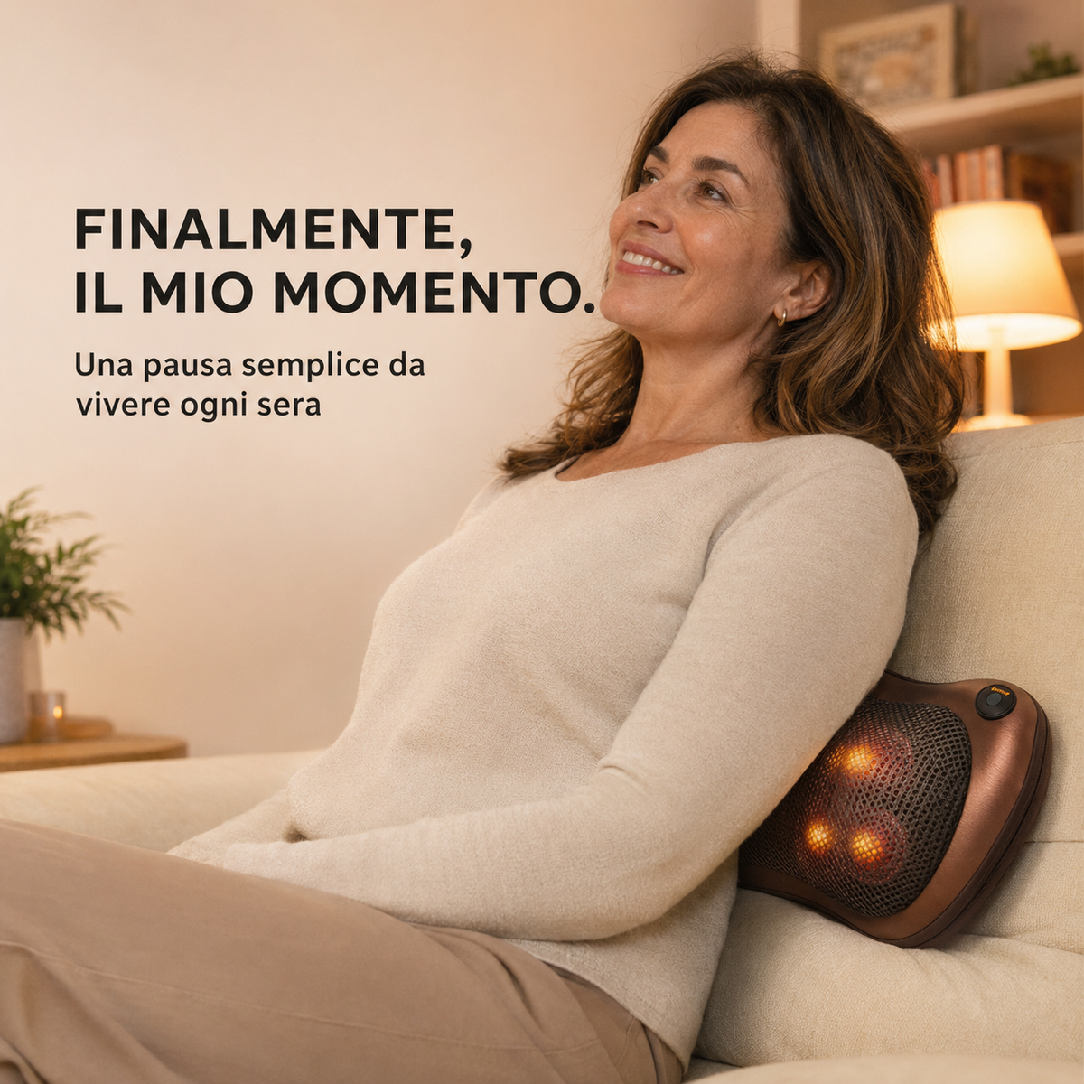 RilassaPro™ Shiatsu Cuscino massaggiante con calore per schiena, zona lombare, collo e gambe