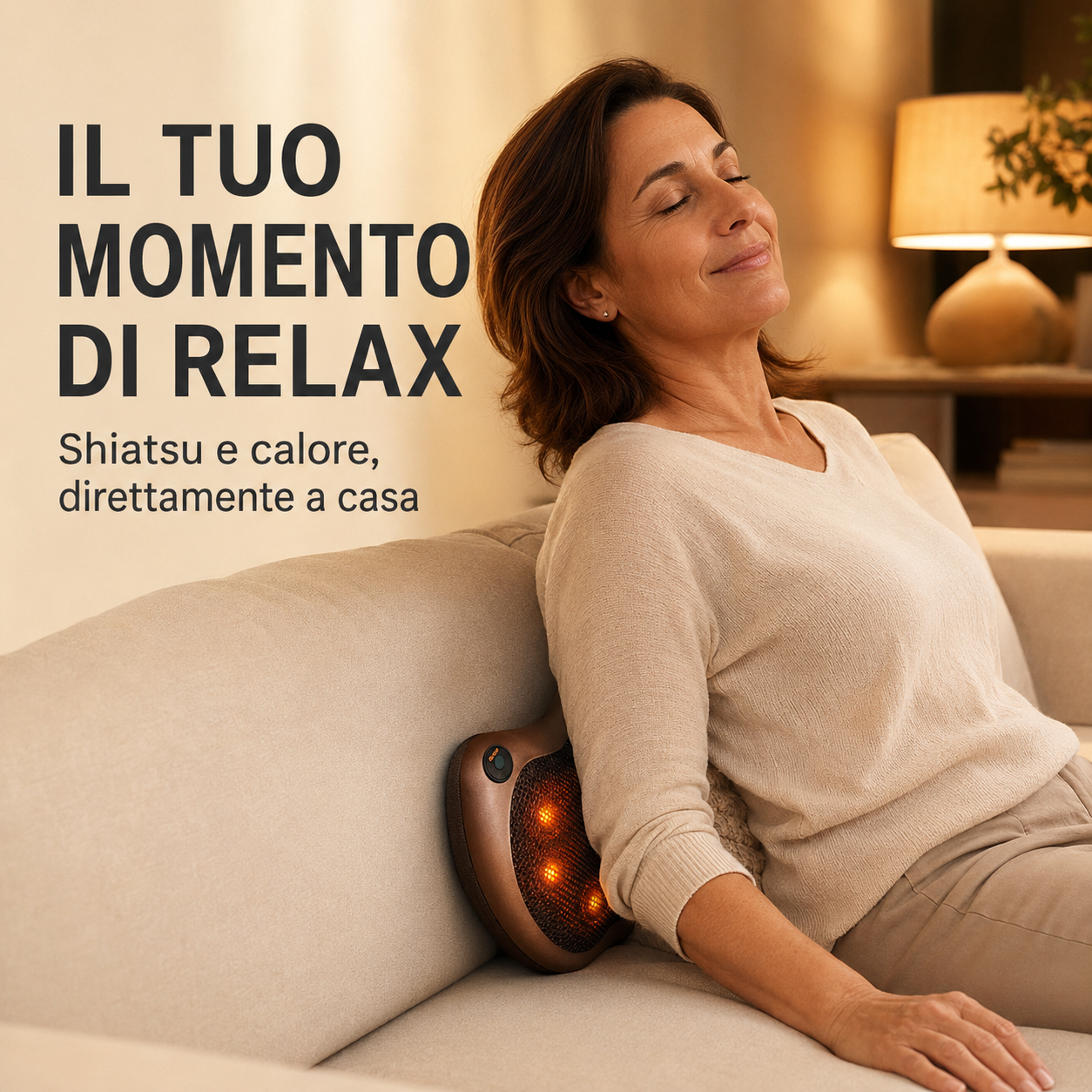 RilassaPro™ Shiatsu Cuscino massaggiante con calore per schiena, zona lombare, collo e gambe