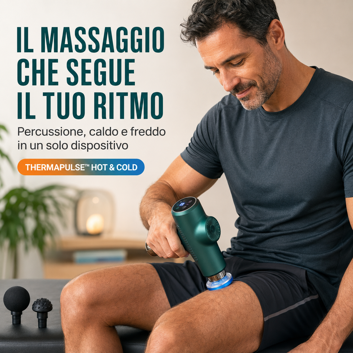 ThermaPulse™ Hot & Cold Pistola massaggiante a percussione con funzione caldo e freddo